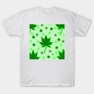 green leaves pattern design background T-Shirt